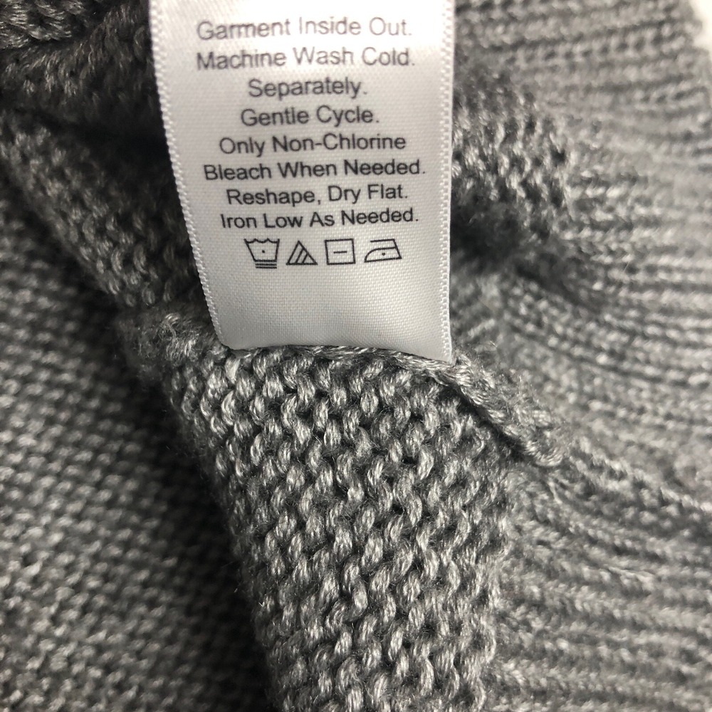 Coldwater Creek Longline Sweater Womens L Gray Zip Mock Neck Tunic Wool Blend - Picture 9 of 13